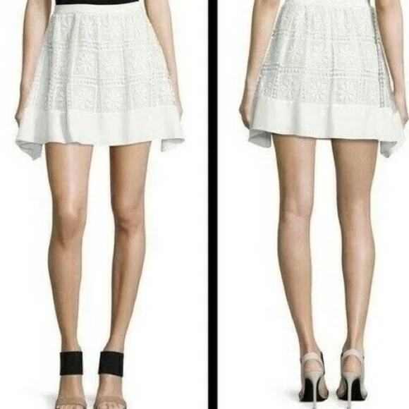 Elizabeth and James silk Bianca Floral Macrame Lace Skirt -  Size 4 Ivory white - Picture 2 of 7